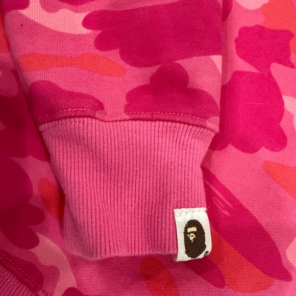 Bape A Bathing Ape Pink Crew Neck Pullover Pink Camo Sweatshirt Small - Picture 6 of 9